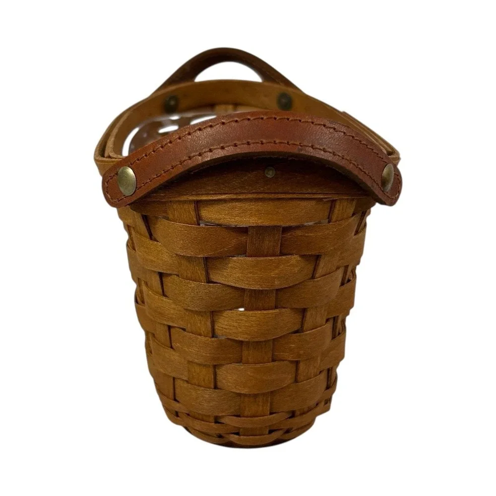 Longaberger JOURNAL Basket in Rich Brown with Protector Flyer Felt Pads 2006